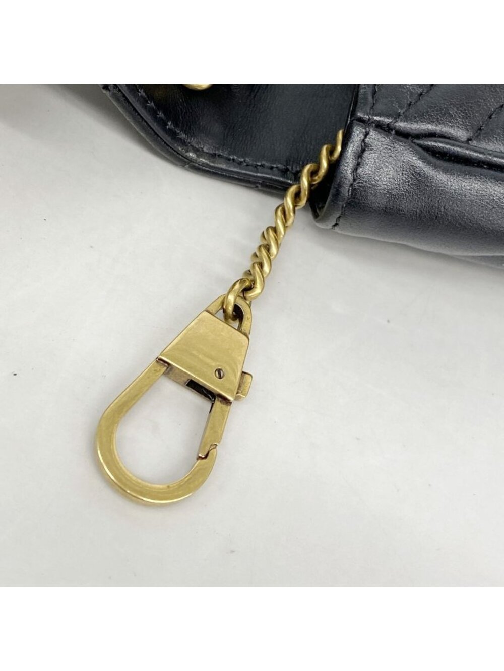 Gucci Shoulder Bag GG Marmont Leather Black Gold - Picture 8 of 10